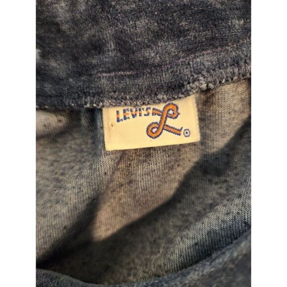 Vintage 70s Levis Womens Blue Velour Long Sleeve Pullover Blouse Shirt M Hippy - Picture 4 of 4